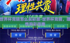 世界杯竞猜怎么买彩票-世界杯竞猜，理性购彩指南