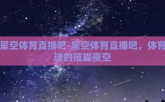 星空体育直播吧-星空体育直播吧，体育迷的璀璨夜空