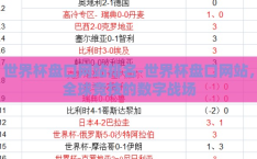 世界杯盘口网站排名-世界杯盘口网站，全球竞技的数字战场