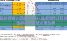 足球竞猜计算器世界杯-足球竞猜计算器，世界杯的智慧决策助手