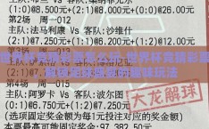 世界杯竞猜彩票怎么玩-世界杯竞猜彩票，解锁足球盛宴的趣味玩法