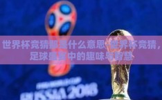 世界杯竞猜那是什么意思-世界杯竞猜，足球盛宴中的趣味与智慧