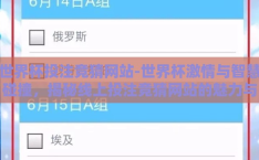 世界杯投注竞猜网站-世界杯激情与智慧碰撞，揭秘线上投注竞猜网站的魅力与风险