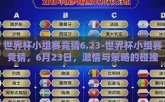 世界杯小组赛竞猜6.23-世界杯小组赛竞猜，6月23日，激情与策略的碰撞