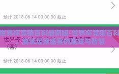 世界杯竞猜百科最新版-世界杯竞猜百科，解锁足球盛宴的趣味与智慧