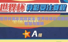 世界杯体彩竞猜买法-世界杯体彩竞猜的智慧与策略