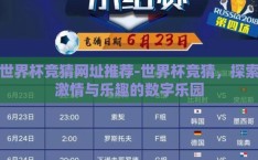 世界杯竞猜网址推荐-世界杯竞猜，探索激情与乐趣的数字乐园