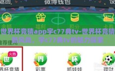 世界杯竞猜app宇c77典tv-世界杯竞猜新风尚，宇c77典tv的魅力探索