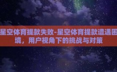 星空体育提款失败-星空体育提款遭遇困境，用户视角下的挑战与对策