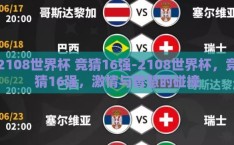 2108世界杯 竞猜16强-2108世界杯，竞猜16强，激情与智慧的碰撞