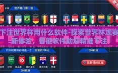 下注世界杯用什么软件-探索世界杯观赛新体验，智能软件助您精准下注