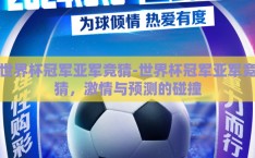 世界杯冠军亚军竞猜-世界杯冠军亚军竞猜，激情与预测的碰撞