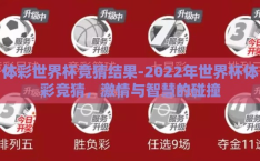 体彩世界杯竞猜结果-2022年世界杯体彩竞猜，激情与智慧的碰撞