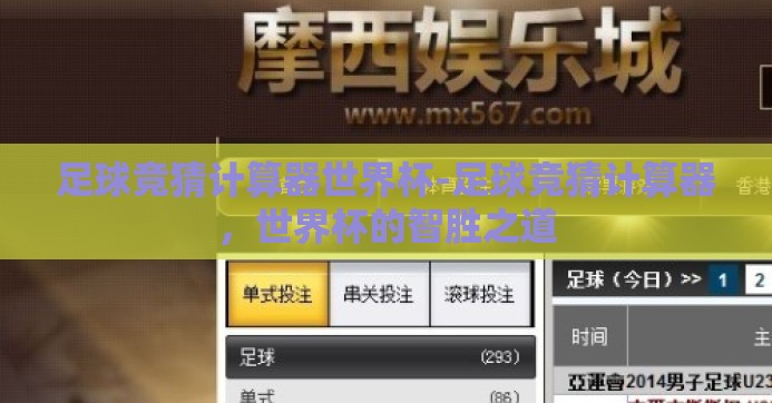 足球竞猜计算器世界杯-足球竞猜计算器，世界杯的智胜之道