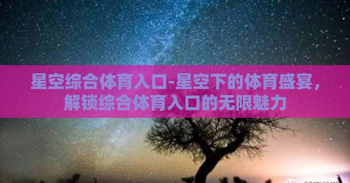 星空综合体育入口-星空下的体育盛宴,解锁综合体育入口的无限魅力 星空综合体育入口-星空下的体育盛宴,解锁综合体育入口的无限魅力