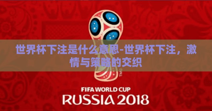 世界杯下注是什么意思-世界杯下注,激情与策略的交织 世界杯下注是什么意思-世界杯下注,激情与策略的交织