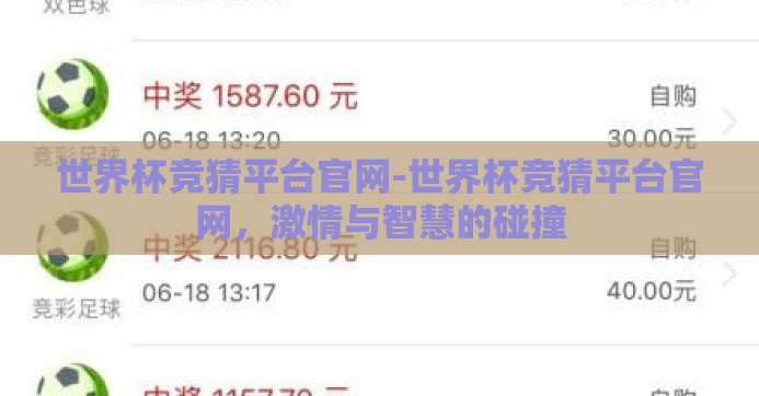 世界杯竞猜平台官网-世界杯竞猜平台官网，激情与智慧的碰撞