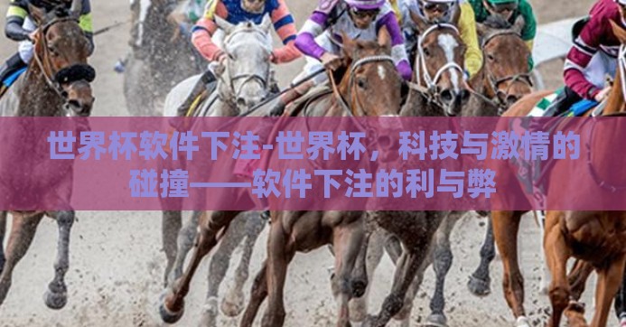 世界杯软件下注-世界杯，科技与激情的碰撞——软件下注的利与弊