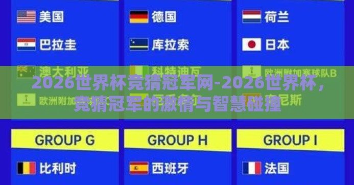 2026世界杯竞猜冠军网-2026世界杯，竞猜冠军的激情与智慧碰撞