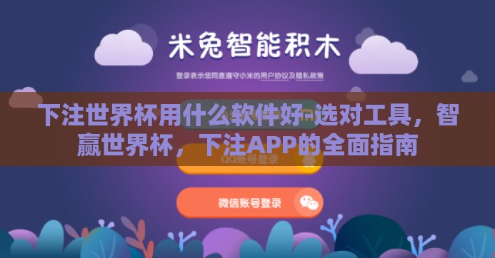下注世界杯用什么软件好-选对工具，智赢世界杯，下注APP的全面指南