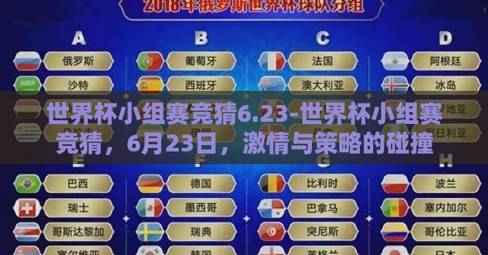 世界杯小组赛竞猜6.23-世界杯小组赛竞猜，6月23日，激情与策略的碰撞