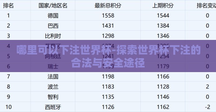 哪里可以下注世界杯-探索世界杯下注的合法与安全途径