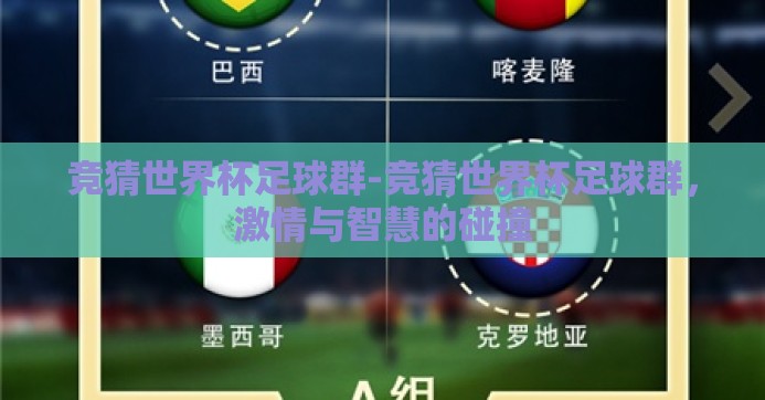 竞猜世界杯足球群-竞猜世界杯足球群，激情与智慧的碰撞
