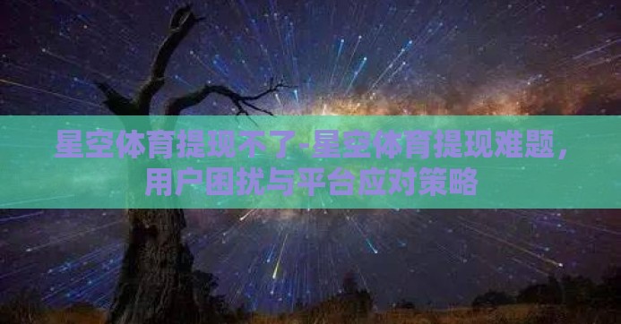 星空体育提现不了-星空体育提现难题,用户困扰与平台应对策略 星空体育提现不了-星空体育提现难题,用户困扰与平台应对策略