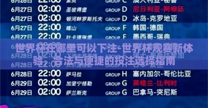 世界杯在哪里可以下注-世界杯观赛新体验，合法与便捷的投注选择指南