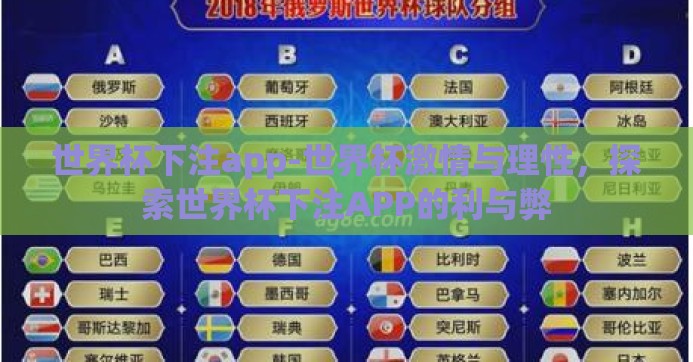 世界杯下注app-世界杯激情与理性，探索世界杯下注APP的利与弊