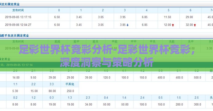 足彩世界杯竞彩分析-足彩世界杯竞彩，深度洞察与策略分析