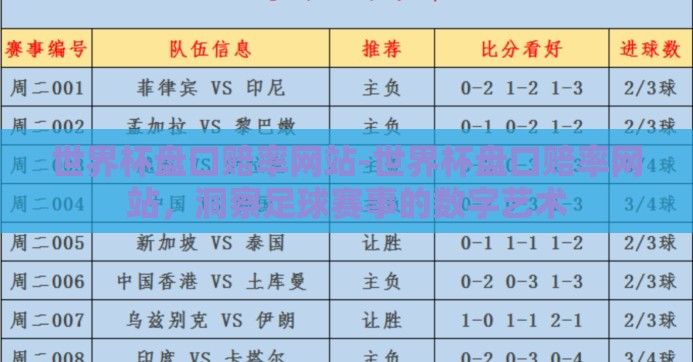 世界杯盘口赔率网站-世界杯盘口赔率网站,洞察足球赛事的数字艺术 世界杯盘口赔率网站-世界杯盘口赔率网站,洞察足球赛事的数字艺术